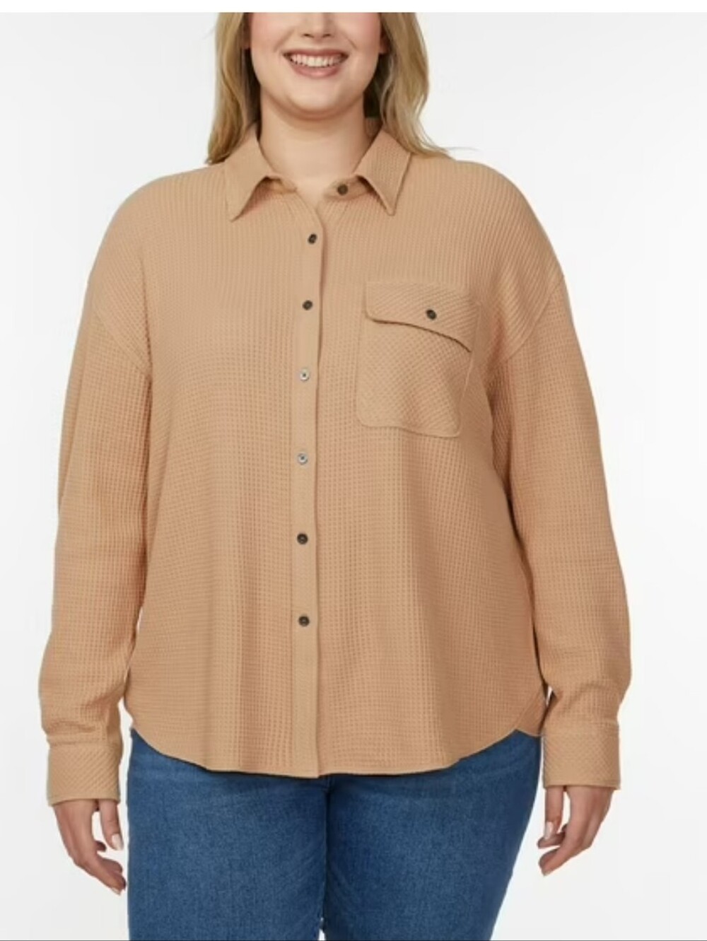 NWT Buffalo Oversized Waffle Button-Down Top